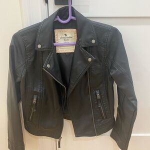 Abercrombie Kids Dark Gray Leather Jacket